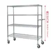Almacén de Fábrica Estanterías de Malla de Alambre Cromado Estantería de Almacenamiento Multicapa de Acero Inoxidable Estantería de Almacenamiento para el Hogar Estantería Giratoria Móvil con Ruedas