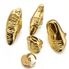 Anillos Metálicos Irregulares con Textura Retro de Nicho Europeo y Americano, Anillos Apilables de Moda y Únicos tipo Armadura para la Punta de los Dedos para Mujeres