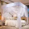 Mosquitero para Uso en Casa, Cama Doble 1.8m, Estilo Princesa, Estilo Palacio, de Pie, Habitación Tradicional, Tres Puertas, Marco Reforzado de 1.5m