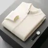 25 trajes nuevos para hombre de negocios, cárdigan casual, suéter con cremallera, tejido de punto de lana de doble cara, top básico de color liso