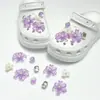 Compatible con Crocs Cadena Dorada con Purpurina Lujo Ligero Pedrería Accesorios DIY Flores para Zapatos Decoración de Girasol Hebillas para Zapatos Mayoreo