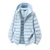 Chaqueta de plumas ligera con capucha invierno nueva 90% plumón de pato protección contra el frío abrigo cálido para exteriores a prueba de frío plumón de ganso blanco