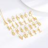 S925 prata esterlina micro incrustado zircão 26 letras all-match DIY pulseira colar tornozeleira Jóias pingente acessórios