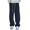 Pantalones de chándal con dobladillo curvo para hombre y mujer, pantalones casuales rectos holgados de alta resistencia para primavera y otoño, pantalones deportivos de pierna ancha de estilo americano a la moda