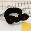 Faixa de Cabelo de Pelúcia para Lavar o Rosto Feminina Maquiagem Máscara Faixa Especial Amor Tridimensional Fofa Faixa de Coral Fleece Anel de Cabelo
