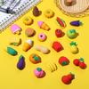 Crianças bonito 3D desenhos animados bolo de frutas vegetais brinquedo borracha escola primária prêmios de presente