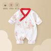 Mono de bebé de primavera y otoño de algodón puro sin huesos, ropa de escalada, ropa para recién nacidos, ropa de hogar de estilo chino para bebés, pijamas