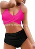 Bikini de Dos Piezas para Mujer de Estilo Europeo y Americano, Multicolor, Empacado Rígido, Push-Up, de Cintura Alta, que Favorece la Figura, para la Playa, Más Vendido en Aliexpress Amazon