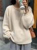 Estilo coreano curling cor sólida pullover mulheres suave solto malha top versátil estilo preguiçoso estilo ocidental suéter glutinoso macio