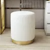 Banqueta de Luxo Leve, Banqueta de Maquiagem para Quarto, Banqueta Nórdica Moderna para Manicure, Banquinho Baixo Redondo para Sala de Estar, Banqueta para Penteadeira, Cadeira de Maquiagem