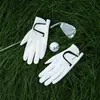 Guantes de golf en patrón de piel de oveja PU blanco, guantes de práctica de golf de microfibra, guantes deportivos suaves y transpirables