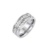 Anel de aço inoxidável 304 com zircônia de luxo leve de alta qualidade para mulheres, anel de casal 18K que não desbota, anel de diamante, joia de mão