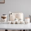 Suet Jade Porcelana Branca National Tide Ink Conjunto de Chá de Viagem Um Bule Quatro ou Seis Xícaras Novo Expresso Chinês Xícara Luz Presente de Luxo Empresarial