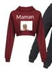 Sudadera con capucha de cintura alta con diseño de ombligo de roble de Chen Zelang Hui