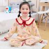 Pijama delgado de manga larga para niña primavera y otoño cuello de muñeca Princesa ropa infantil lindo caricatura traje de ropa para el hogar para niña