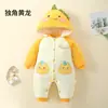 Macacão Espesso de Algodão Puro para Bebê Outono e Inverno Roupas de Algodão para Recém-Nascidos Roupas de Inverno Jaqueta de Algodão com Capuz Jaqueta Acolchoada para Passeio de Outono e Inverno