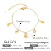 Pulsera de Acero Inoxidable Colgante de Cruz Hecho a Mano DIY Colgante Único Serie Marina Alto Sentido Pulsera de Acero de Titanio Oro de 18K