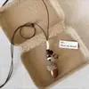 Collar de Cuerda Trenzada con Piedra Pequeña para Mujer, Cadena para Clavícula Estilo Chino Nuevo Retro, Accesorio Largo Colgante para el Cuello con Manchas