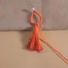 Pingente de Fio de Algodão com Borla Torcida à Mão Estilo Xizang, Acessório de Presente Cultural e Criativo em Brocado Song, Cordão para Chaveiro DIY