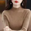 Suéter Tejido Suéter para Mujer Cuello Semitortuga Suéter Básico para Otoño e Invierno Corto Ajustado para Mujer