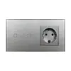 Padrão Europeu 157*86 Tomada com Interruptor Touch Russo Painel de Vidro Tomada com Interruptor Touch Luz Ozon Painel F