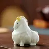 Adorno de Mascota de Té Caballo Tang con Esmalte de Cristal, Exquisita Decoración de Mesa de Té, Soporte para Palillos de Té, Portalápices Creativo de Cerámica