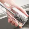 1pzs Cepillo de Botella de Silicona - Mango Largo Cerdas Suaves Limpiador para Limpieza Profunda sin Esfuerzo de Botellas Cristalería Termos y Recipientes de Cocina