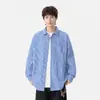 Camisas Casuais Masculinas Processadas e Personalizadas, Camisas Xadrez de Algodão Respirável para Outono, Tops Slim e Jaquetas