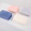 Toalla de Lavado de Cara y Secado de Manos para el Hogar, Absorbente, No Suelta Pelusa, Toalla Gruesa Rayada de Coral Fleece, Toalla de Baño Estilo Colgante para Secado del Cabello