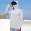 Ropa con Protección Solar de Hielo de Seda con Gorro Desmontable para Hombre, Verano Delgado, Atractiva, Ropa para Cargar al Aire Libre, Estilo Americano, High Street, Ropa con Capucha para Protección Solar