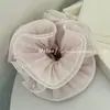 Goma para el pelo estilo coreano, romántica, con borde plisado, cierre de seguridad, con un toque de alta gama, goma que realza el volumen del cabello, goma de flor en botón