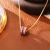 Popular Collar de Tres Filas de Diamantes Completos con Passepartout, Moda de Alta Gama, Pendientes Pequeños de Zirconia Roja para Cintura, Cadena de Clavícula de Lujo Ligero para Mujer
