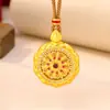 Novo Pingente Bússola de Cabacinha com Filigrana Estilo Chinês Vietnamita Cravejado com Diamantes Corrente de Suéter de Luxo Leve de Alta Qualidade para Mulheres