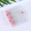 Minicuaderno transparente creativo de hojas sueltas para estudiantes, minicuaderno de hojas sueltas con núcleo de repuesto, carpeta de PVC