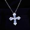 Colar Cruz de Diamante de Alto Carbono Super Brilhante de Luxo Design de Nicho para Mulheres Super Fada Celebridade da Internet Pingente Estilo Frio Ins