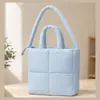 Bolso acolchado de algodón con diseño de nicho, nuevo, con hilo de bordar, patrón de nube cuadrada, gran capacidad, de un solo hombro, cruzado, bolso de mano casual