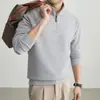 Sudadera para Hombre con Cuello Alto y Media Cremallera, Tejido Pesado de 350g, Manga Raglán, Manga Larga, Ropa para Hombre al por Mayor, Suministro Exclusivo Transfronterizo