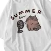 Camiseta de Manga Corta de Dibujos Animados 2026 Nuevo Estilo Diseño Oversize Estilo Americano de Nicho Top Holgado y Versátil de Media Manga Ins