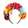 Faixa de Cabeça para Festa de Halloween Transfronteiriça Faixa de Cabeça de Flor de Poliéster Faixa de Cabeça de Aba Larga Flor de Rosa Laranja Acessórios de Cabelo para Festa para Mulheres