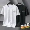 Compra Uno y Llévate Otro Gratis Camiseta Unisex de Manga Corta de Verano, Camiseta Base de Corte Holgado, Top de Camiseta de Marca de Moda de Media Manga para Estudiante Hombre
