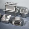 Tazón de Porción de Acero Inoxidable Caja Pequeña para Ingredientes Plato Rectangular para Dumplings Plato para Barbacoa con Tapa Caja para Buffet Plato para Cena
