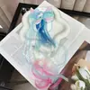 2026 Novo Modelo Pônei Asa Arco-Íris Cabelo Cacheado Degradê Aplique de Cabelo Presilha para Meninas com Fita de Tule Trança de Cabelo Cacheado