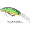 Placa de Lengüeta Larga Mino Sumergido Señuelo Luya 7cm/6g Buceo Profundo Saqueo de Tumbas Mino Pesca de Agua Dulce Pez Mandarín