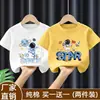 Camiseta Infantil Estampada de Manga Curta 2026 Verão Novo Estilo Estilo Coreano Moda Verão para Meninos Casual Algodão