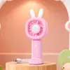 Mini Ventilador de Orelha de Coelho de Desenho Animado Modelo Novo 2026 com Base de Suporte, Carregamento USB, Ventilador Portátil de Resfriamento de Três Velocidades
