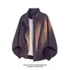 Cardigan Masculino de Alta Qualidade com Gola Alta e Zíper para Primavera/Outono Três-Resistente Design de Jaqueta Simples Solta à Prova de Vento Peça Externa
