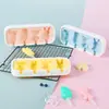 Molde para Helado de Venta Caliente en Verano Dibujos Animados de Animales Casero Casero Queso Grado Alimenticio Congelación Rápida Fácil de Limpiar Molde de Silicona