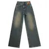 Jeans de Pierna Recta para Mujer Primavera y Otoño 2024 Nuevos de Cintura Alta Sueltos Estilo Americano Retro Edición Estrecha Pantalones de Pierna Ancha para Barrer el Suelo