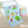 Toalla infantil de algodón 50g, estampado de dibujos animados, sin torcer, para la escuela, guardería, toalla de cara, toalla infantil con estampado de sombrero de paja