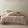 Conjunto de Quatro Peças de Algodão Escovado Estilo Pastoral de Outono e Inverno Estampado Moda Amigável à Pele Quente Capa de Edredom Lençóis e Cama de Algodão Puro